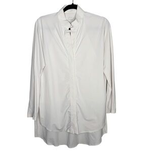 ADAY / Something Borrowed white tailored button up tunic shirt / M
